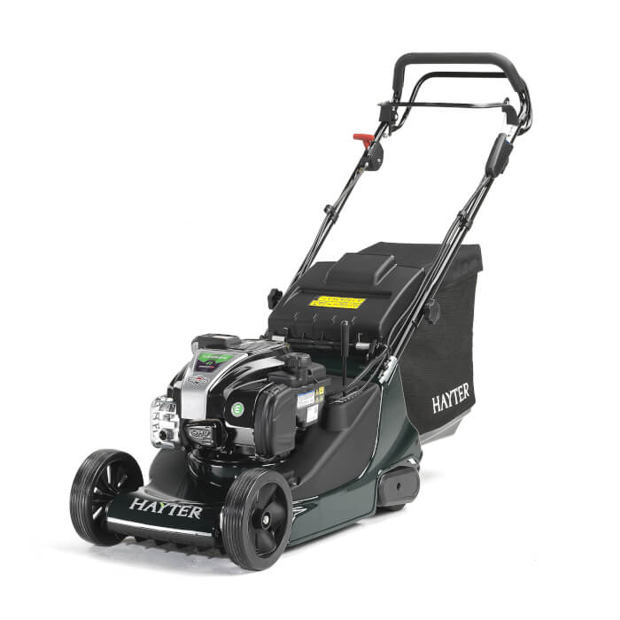 Hayter Harrier 41 petrol lawnmower with variable speed and electric start